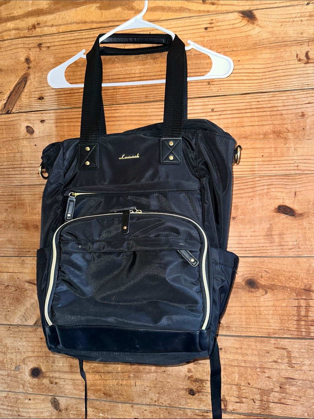 Black Nylon Tote Backpack